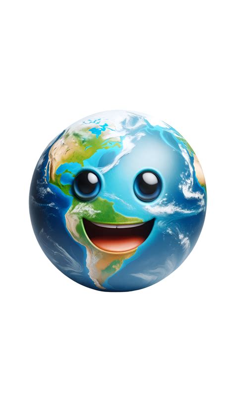 Illustration Of Cute Earth Planet With A Smiley Face 44571252 Png