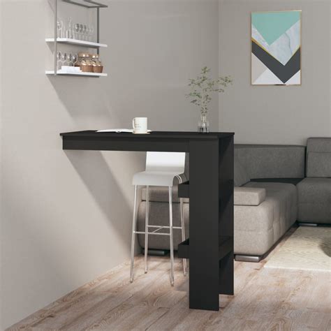 HEN Table de bar murale Noir 102x45x103 5 cm Bois d ingénierie