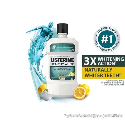 Listerine Healthy White Mouthwash 1000ml Shopee Singapore