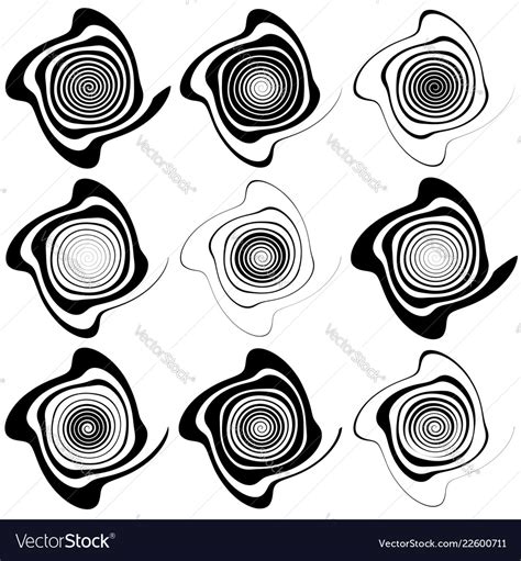 Irregular Spirals Spiral Vortex Swirl Elements Vector Image