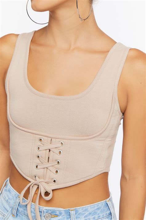 Lace Up Bustier Crop Top