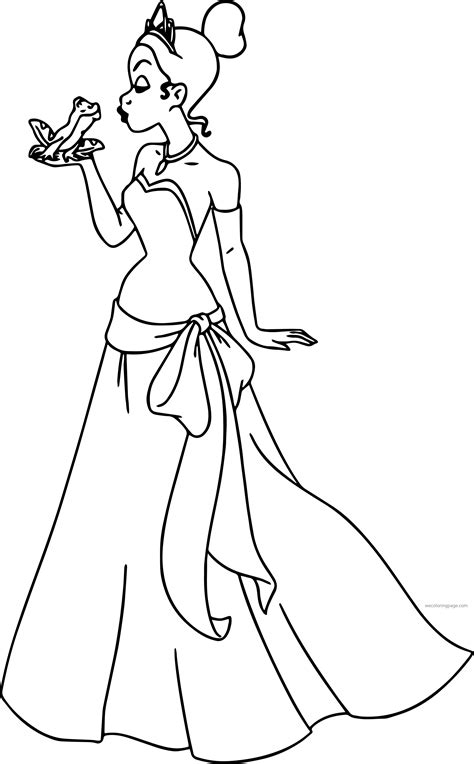 Disney The Princess And The Frog Kissing Coloring Page