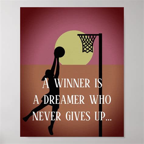 Goal Shooter Motivational Quote Netball Poster | Zazzle