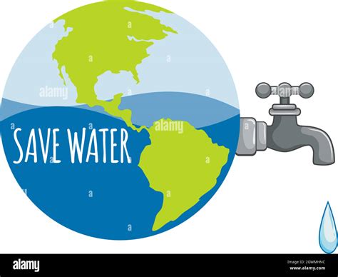 Save Water Sign With Tap Water Stock Vector Image Art Alamy