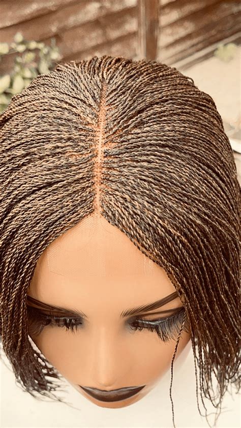 Ready To Shipbraided Wig Short Blunt Cut Off Black Blonde Etsy