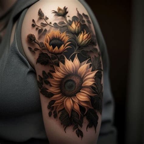 Sunflower Tattoo Ideas Tattooclue In Sunflower Tattoo