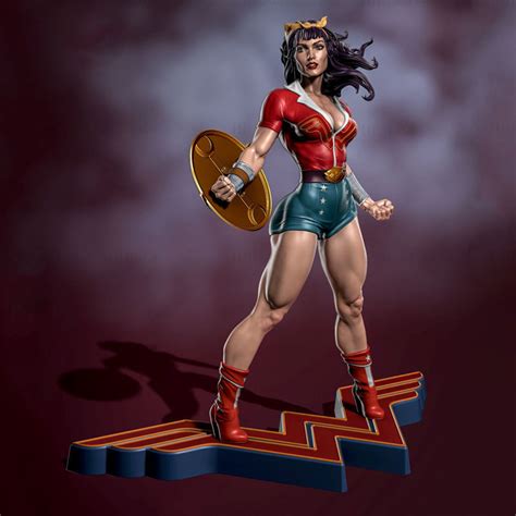 Wonder Woman 3D Model Klaar Om STL Af Te Drukken