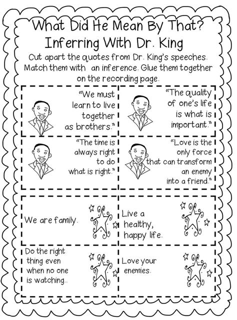 First Grade Wow Reading Martin Luther King Jr Worksheets Martin