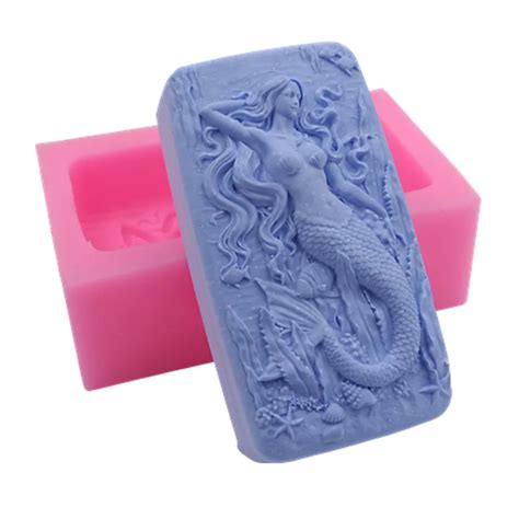 Mermaid Design Natural Soap Mold Handmade Silicone Mold For Handmade