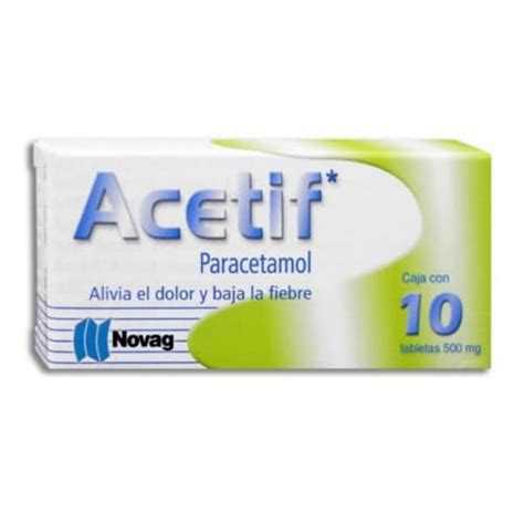 Acetif Paracetamol Novag 500mg Caja Con 10 Tabletas 3 Cajas