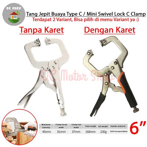 Jual Tang Jepit Buaya Catok Kunci Mini Locking Plier C Clamp Swivel