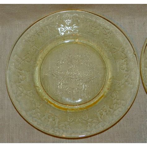 Yellow Depression Glass Plates Set Of 8 Chairish