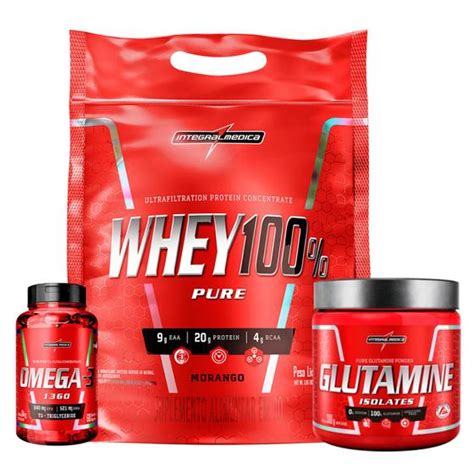 Whey 100 Pure Protein Concentrado Refil 900g Ômega 3 Glutamina