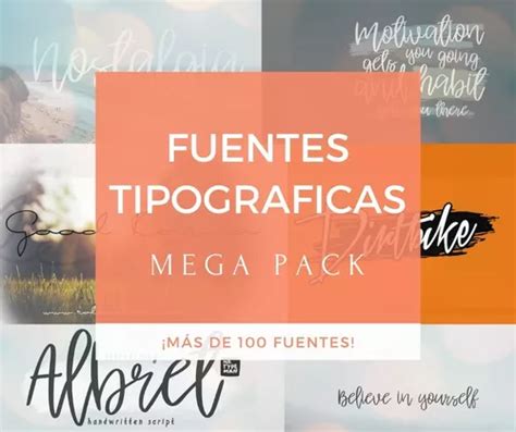 Mega Pack 100 Fuentes Tipográficas Diseño Y Edición en venta en