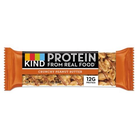 Kind Protein Gluten Free Crunchy Peanut Butter Healthy Snack Bars 12 Ct 1 76 Oz Kroger