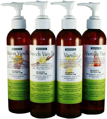 Vanilla Collection Massage Oil 4 Pack Each 8 Fl Oz 58 00 Vanilla