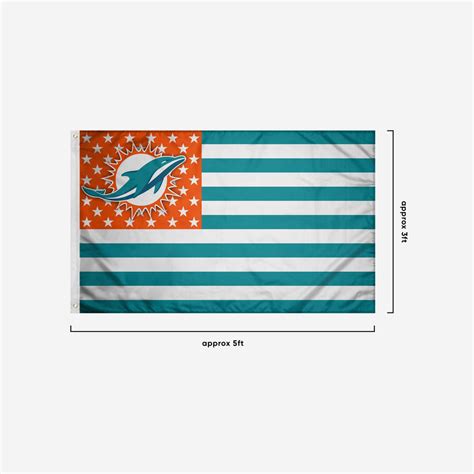 Miami Dolphins American Stars Horizontal Flag Foco