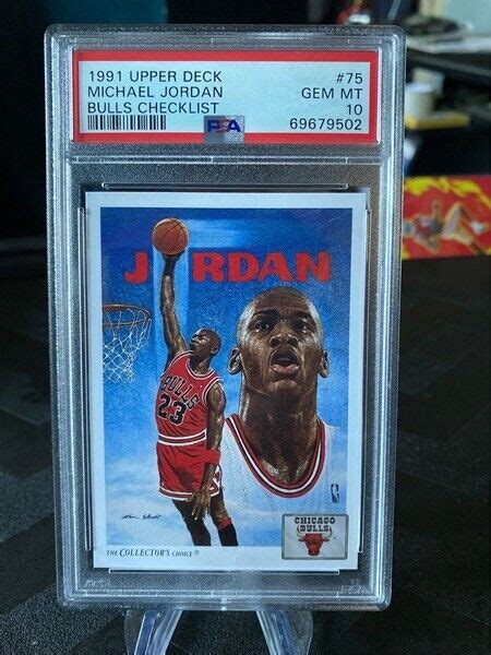 1991 Upper Deck Michael Jordan PSA 10 Gem Mint Bulls Checklist 75 EBay