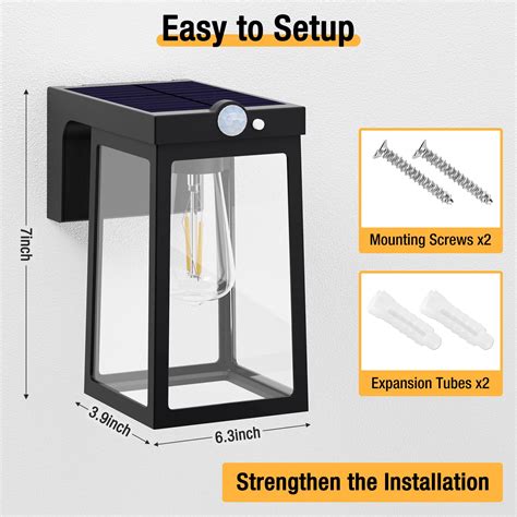 Pack Solar Wall Lights Outdoor Motion Sensor Wireless Solar Porch