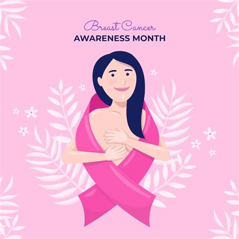 Premium Vector Flat Breast Cancer Awareness Month Illustration