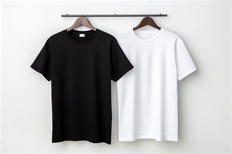 Premium Ai Image Front Sides Of Male Black And White Cotton Tshirts