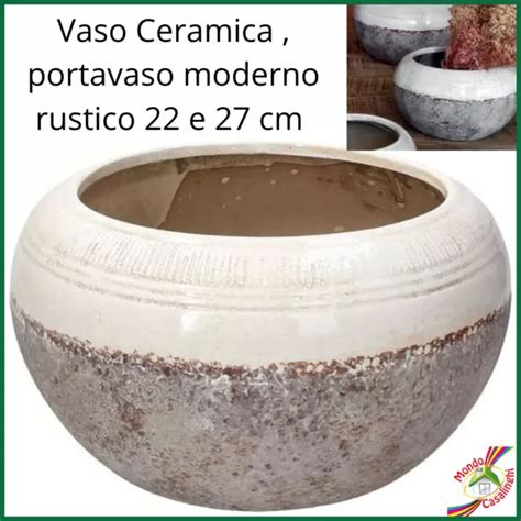 VASO IN CERAMICA Bianco Grande Vintage Portavaso Piante Porta Per Fiori