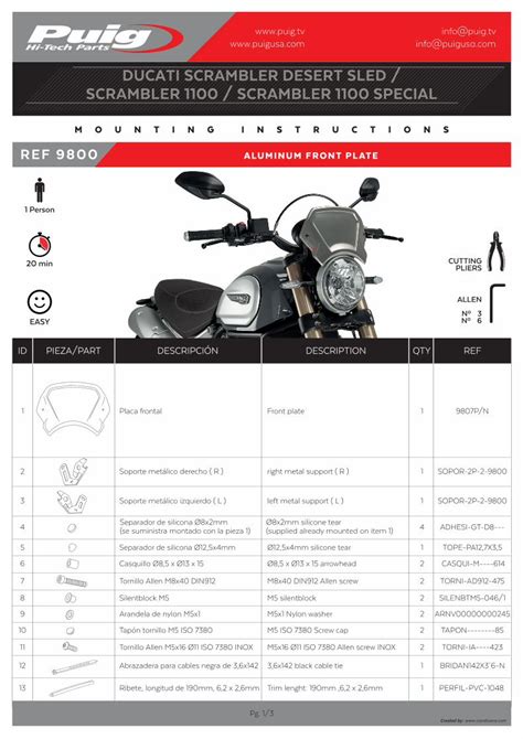 PDF 9800 DUCATI SCRAMBLER DESSERT SLED SCRAMBLER 1100 DUCATI