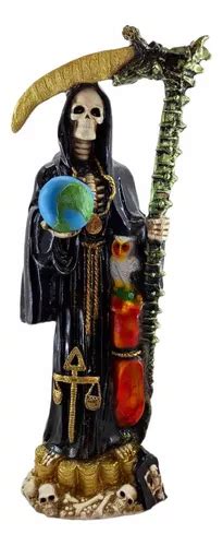 Santa Muerte Negra Ritualizada Cm Para Altar Meses Sin Inter S