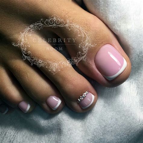 French Rhinestone Toe Nail Art Toe Nails Toe Nail Art Toe Nail Designs