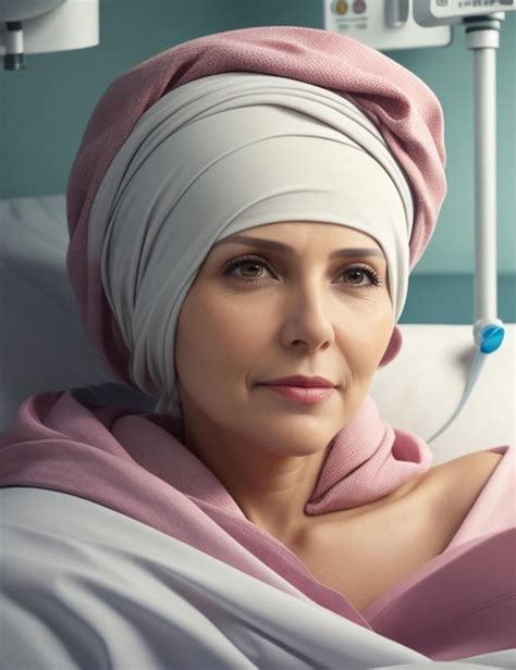 Premium Photo Hyper Realistic Image Of Woman Cancer Patient In Pink