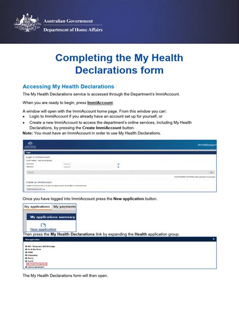 My Health Declarations Form Pdf