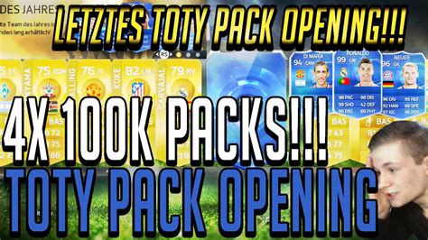 FIFA 15 ULTIMATE TEAM 4x100K PACKS FACECAM LETZTES TOTY PACK