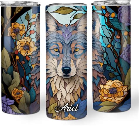 Amazon Hyturtle Personalized Wolf Skinny Tumbler Birthday