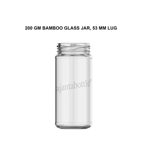 Gm Bamboo Glass Jar Mm Lug Neck Ajanta Bottle Pvt Ltd