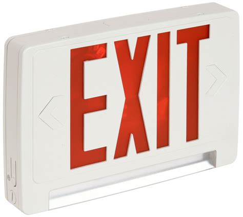 Lithonia Lighting Exit Sign With Emergency Lights White 1 Or 2 Faces