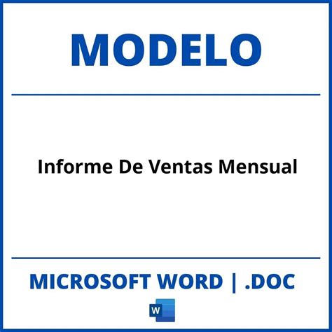 Modelo De Informe De Ventas Mensual En Word