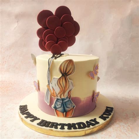 Girly Balloon Cake Balloon Theme Cake Liliyum Patisserie And Cafe