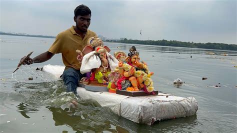 Ganesh Nimajjanam 2022 5th Day Ganesh Immersion In Tank Bund Ganesh