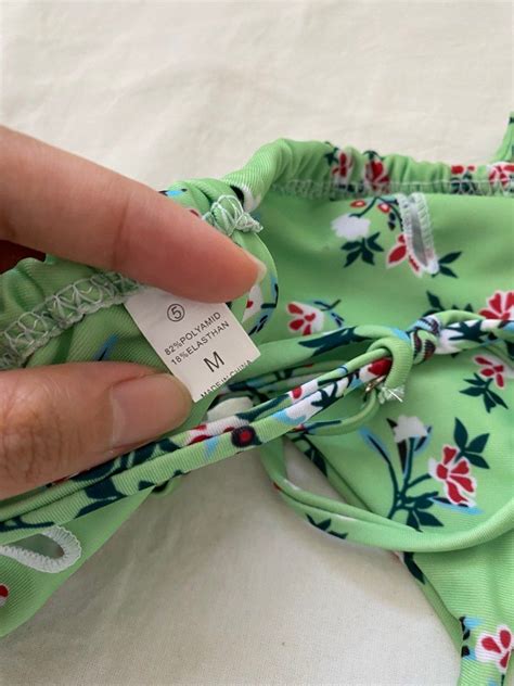 Green Floral Bikini 2 Piece Women S Fashion Swimwear Bikinis Swimsuits On Carousell