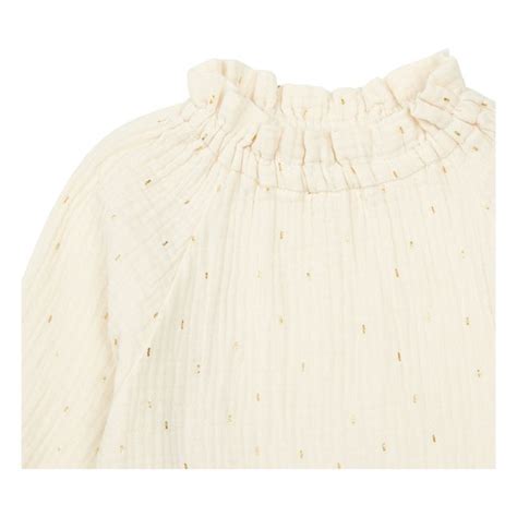 Blouse Gaze De Coton Bio Fleurie Celia Ecru Louise Misha Mode