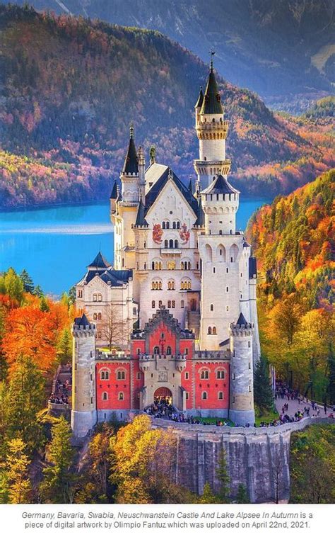 Neuschwanstein Castle In Germany Digital Art By Olimpio Fantuz