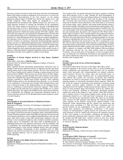 PDF Intrinsic Disorder In The Highly Ordered Circadian Clock