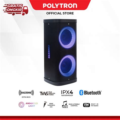 Jual Polytron Partymax Speaker Bluetooth Portable Wireless Karaoke Pps