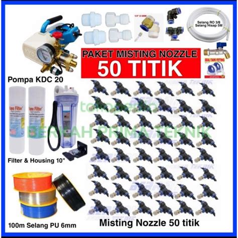 Jual Paket Misting Nozzle 50 Titik Mesin Kabut Embun Hidroponik Dan