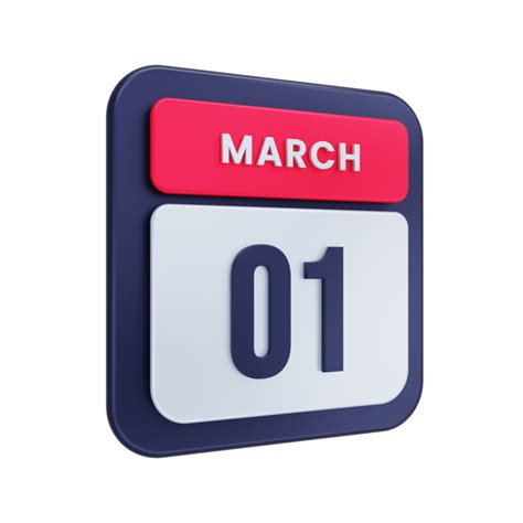 march realistic calendar icon  illustration date march   png