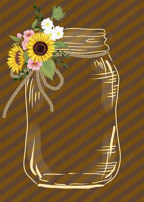 Sunflower In Mason Jar Clipart