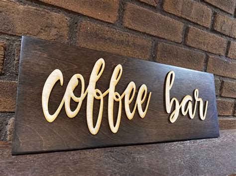 3d Coffee Bar Sign Coffee Bar Wood Sign Coffee Bar Decor Etsy