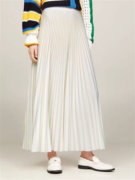 Pleated Maxi Skirt White Tommy Hilfiger