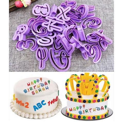 New DIY Fondant Cutter Alphabet Cookie Cutter Set Plastic Cupcake Mold