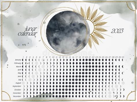 Lunar Moon Phases 2023 Stock Illustrations 126 Lunar Moon Phases 2023